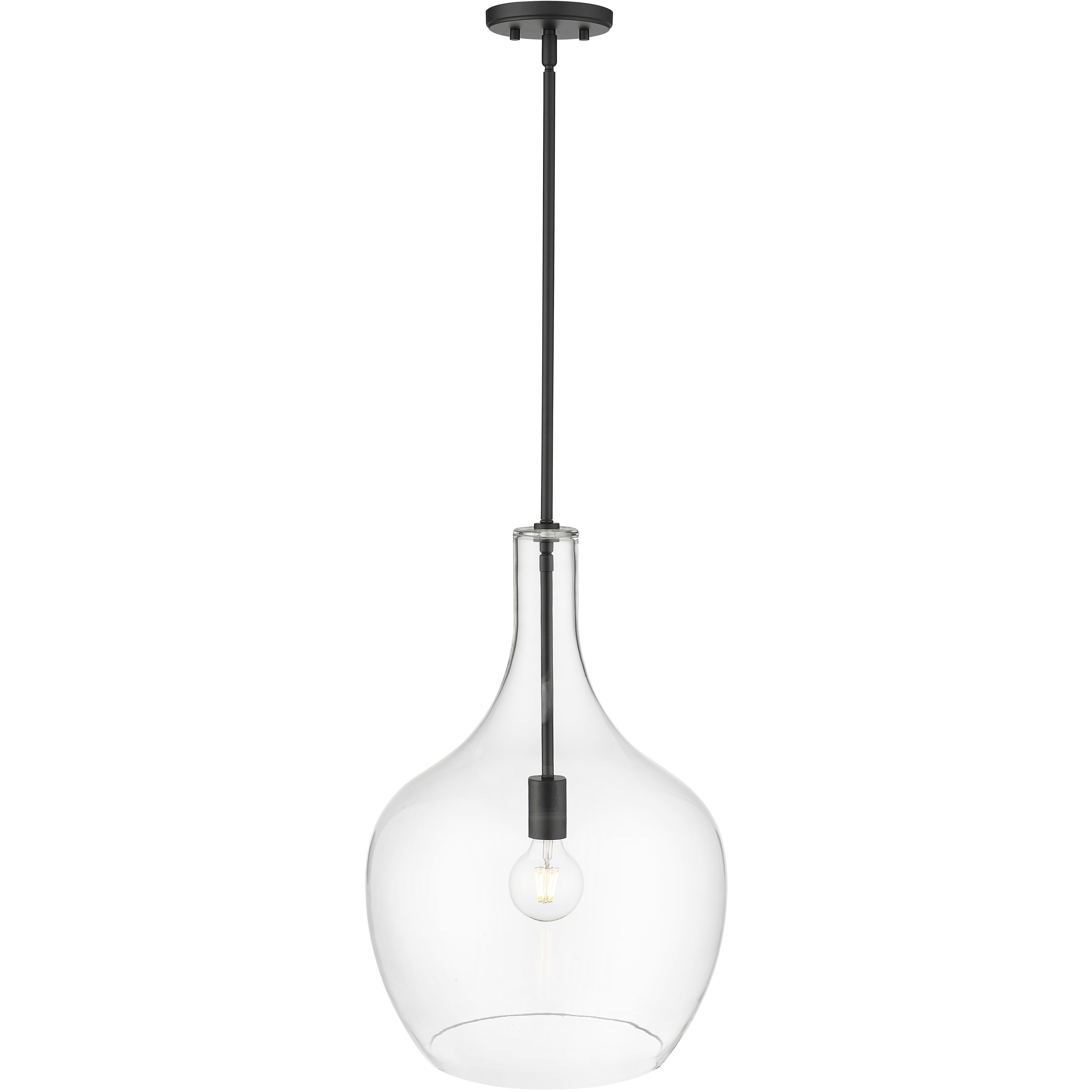 Lamara 1 Light 15 inch Matte Black Pendant Ceiling Light